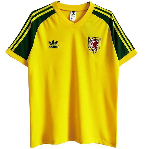 Wales Pays de Galles extérieur maillot de football rétro maillot match deuxième maillot de football sportswear homme jaune 1982